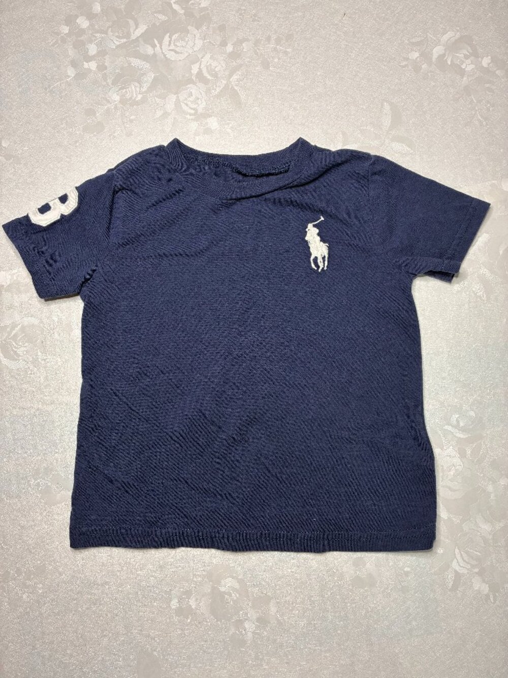 Ralph Lauren Navy T-Shirt with White Pony Logo Boy’s Size 18M